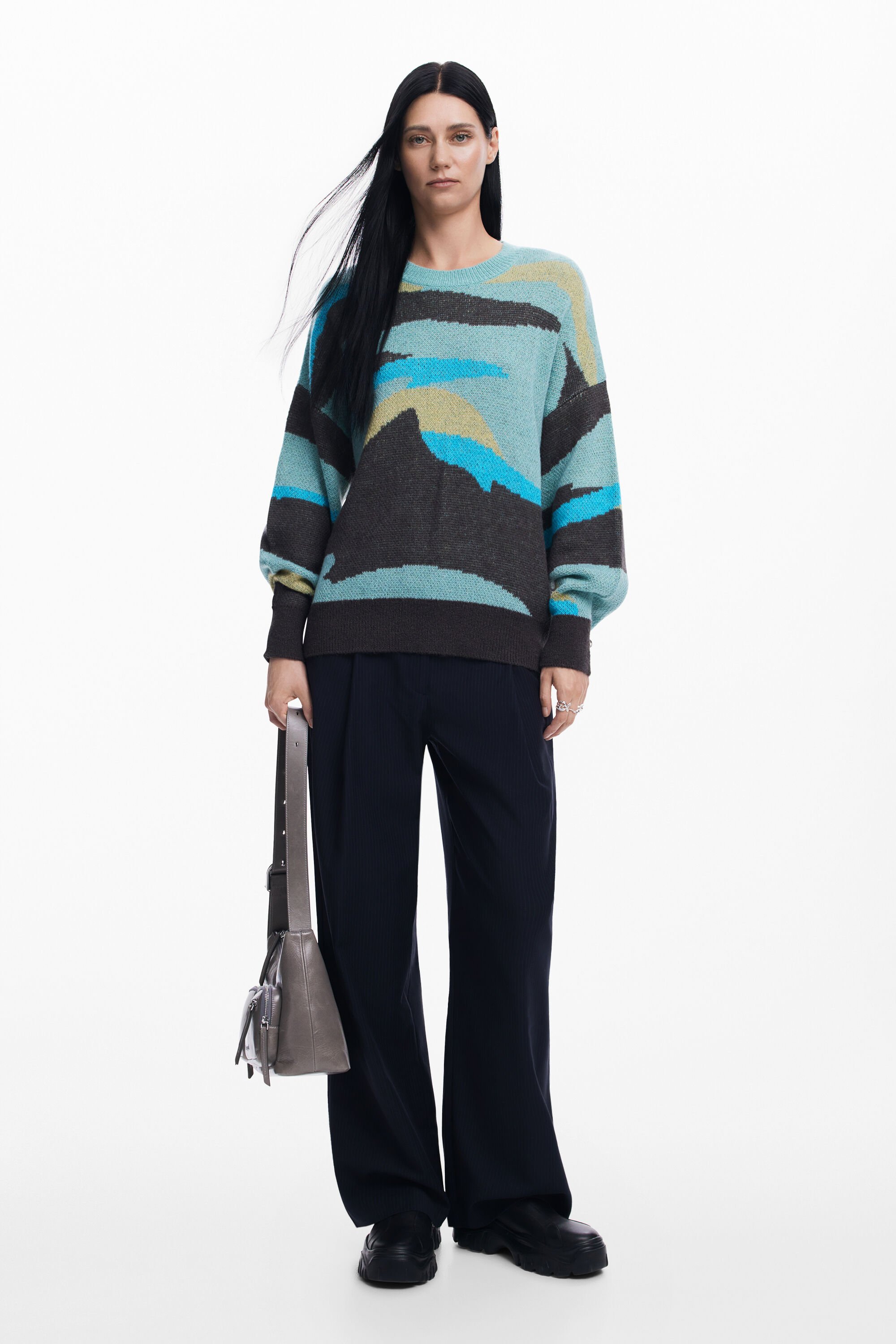 風景柄オーバーサイズセーター 女性用 I Desigual.com