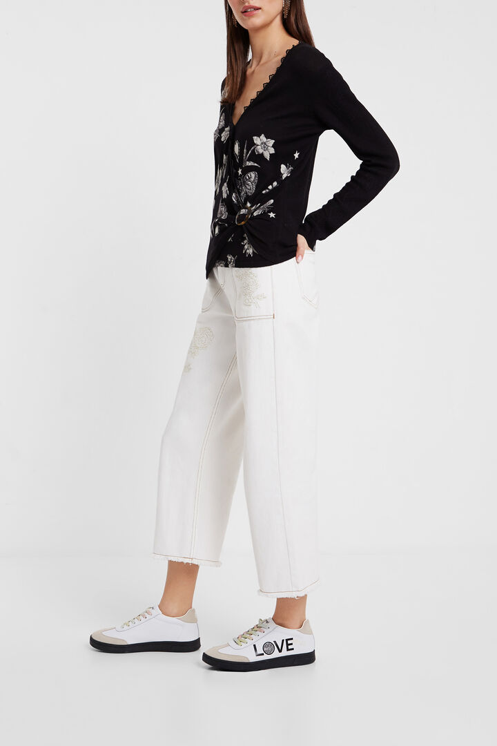 Fine crossed jumper butterflies | Desigual