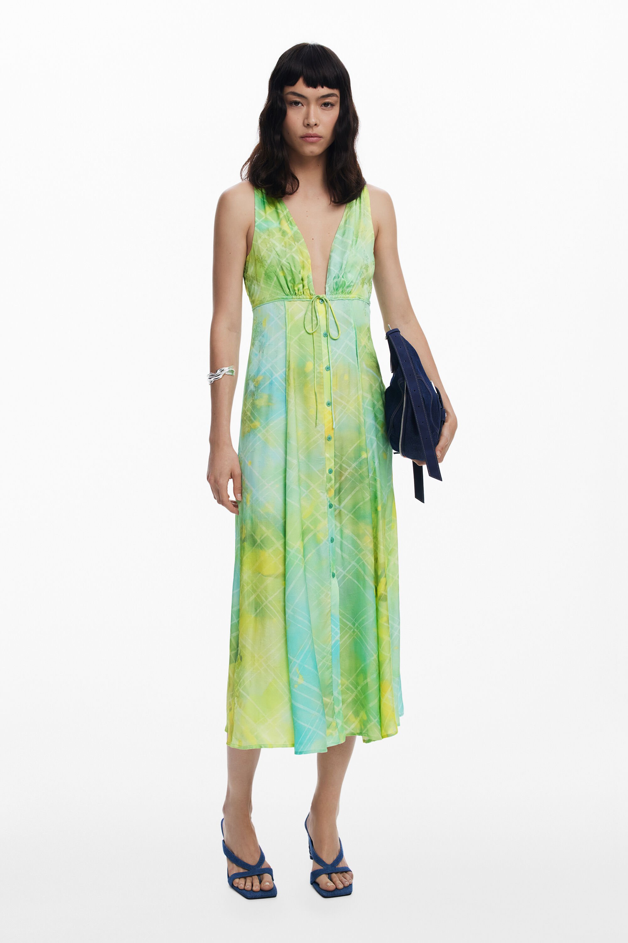 Vestido largo botones
