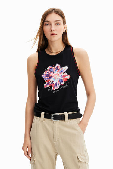 T-shirt sans manches fleur | Desigual