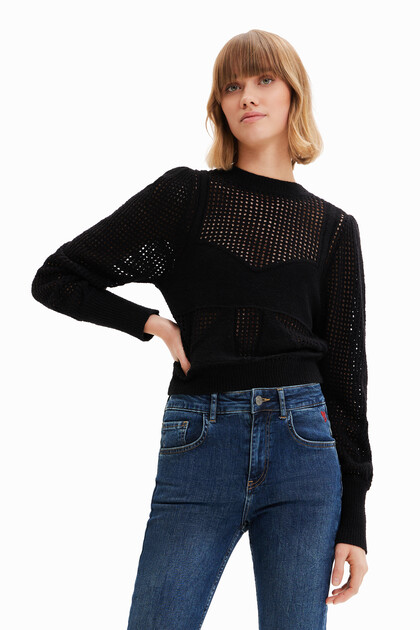 Knit corset pullover