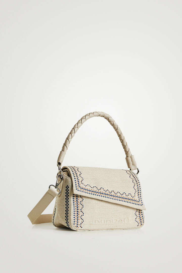 Borsa a tracolla cotone ricami | Desigual