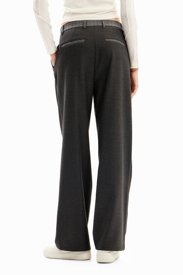 Pantalon droit pied-de-poule | Desigual