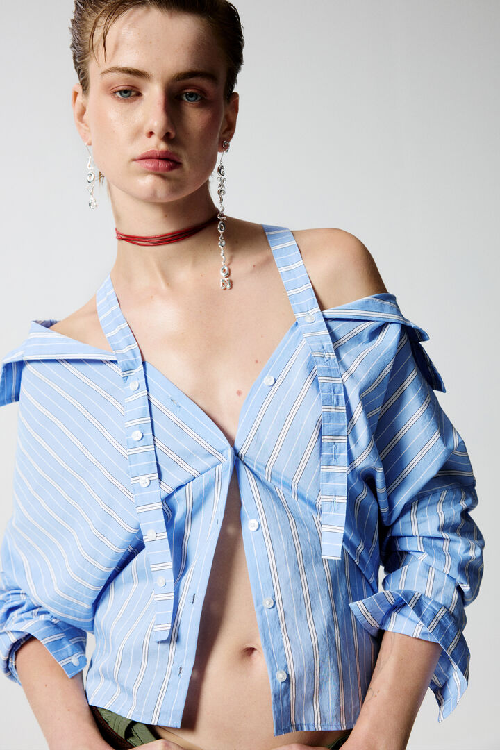 Chemise à rayures décolleté | Desigual