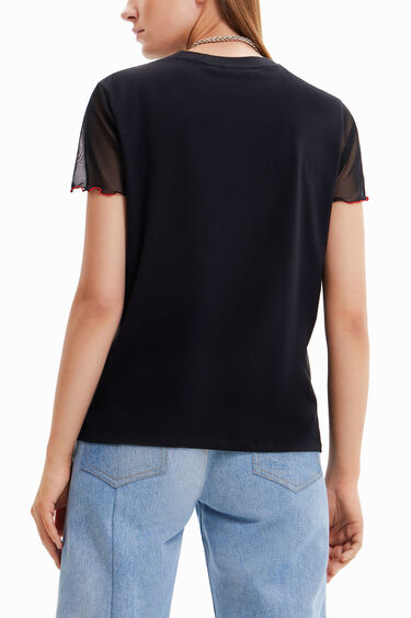 T-shirt arty manches tulle | Desigual