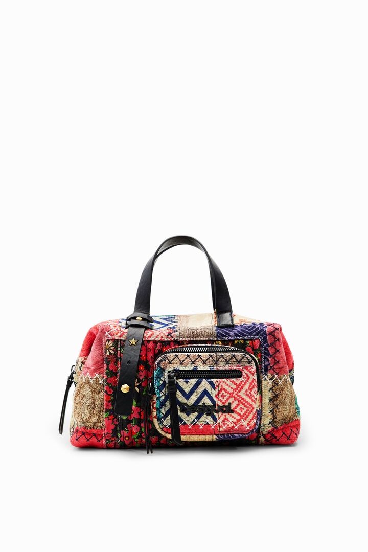 Midsize canvas patchwork bag | Desigual