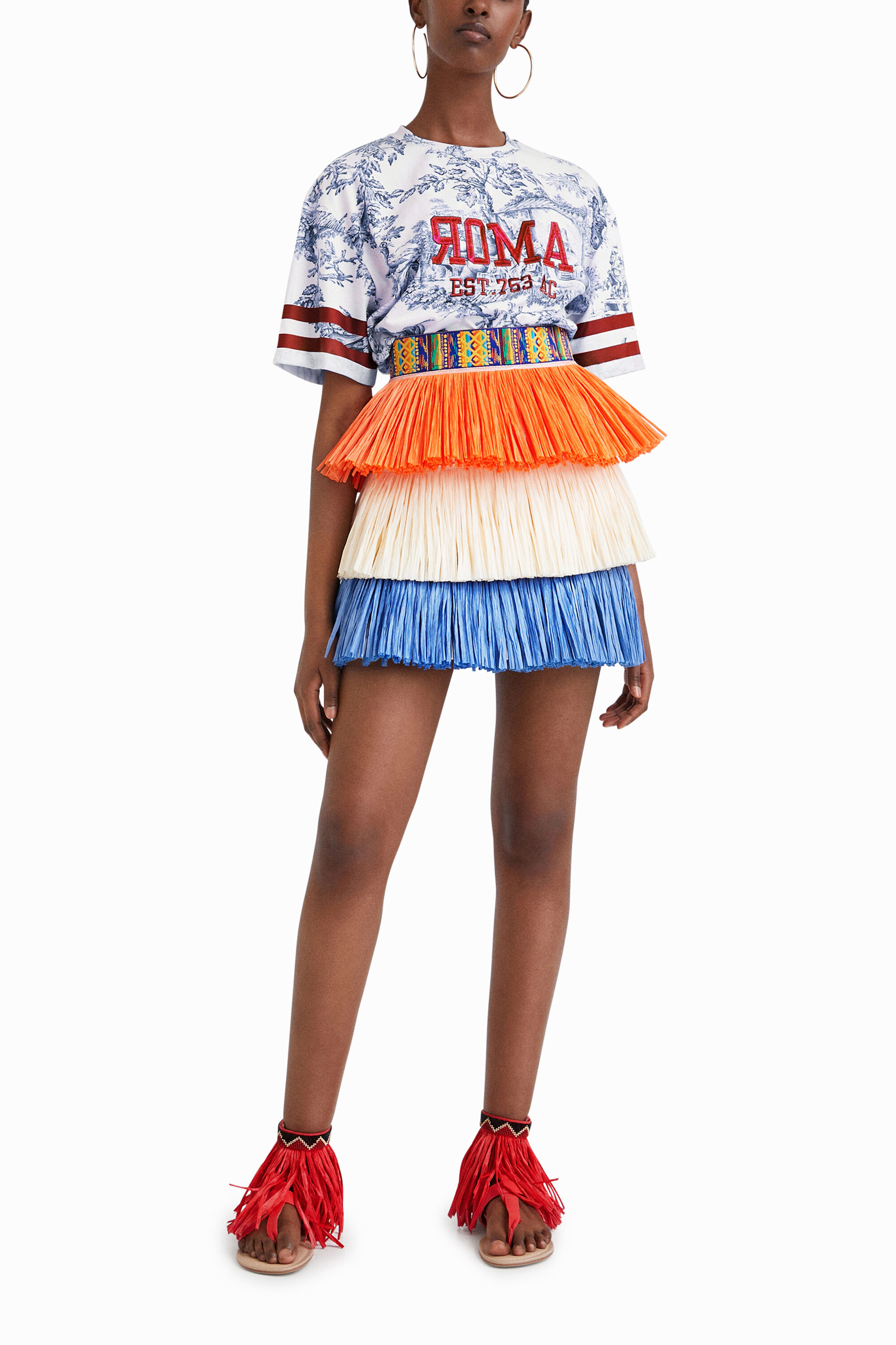 Stella Jean fringed mini skirt 