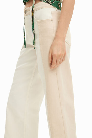 Two-tone cropped trousers | Desigual