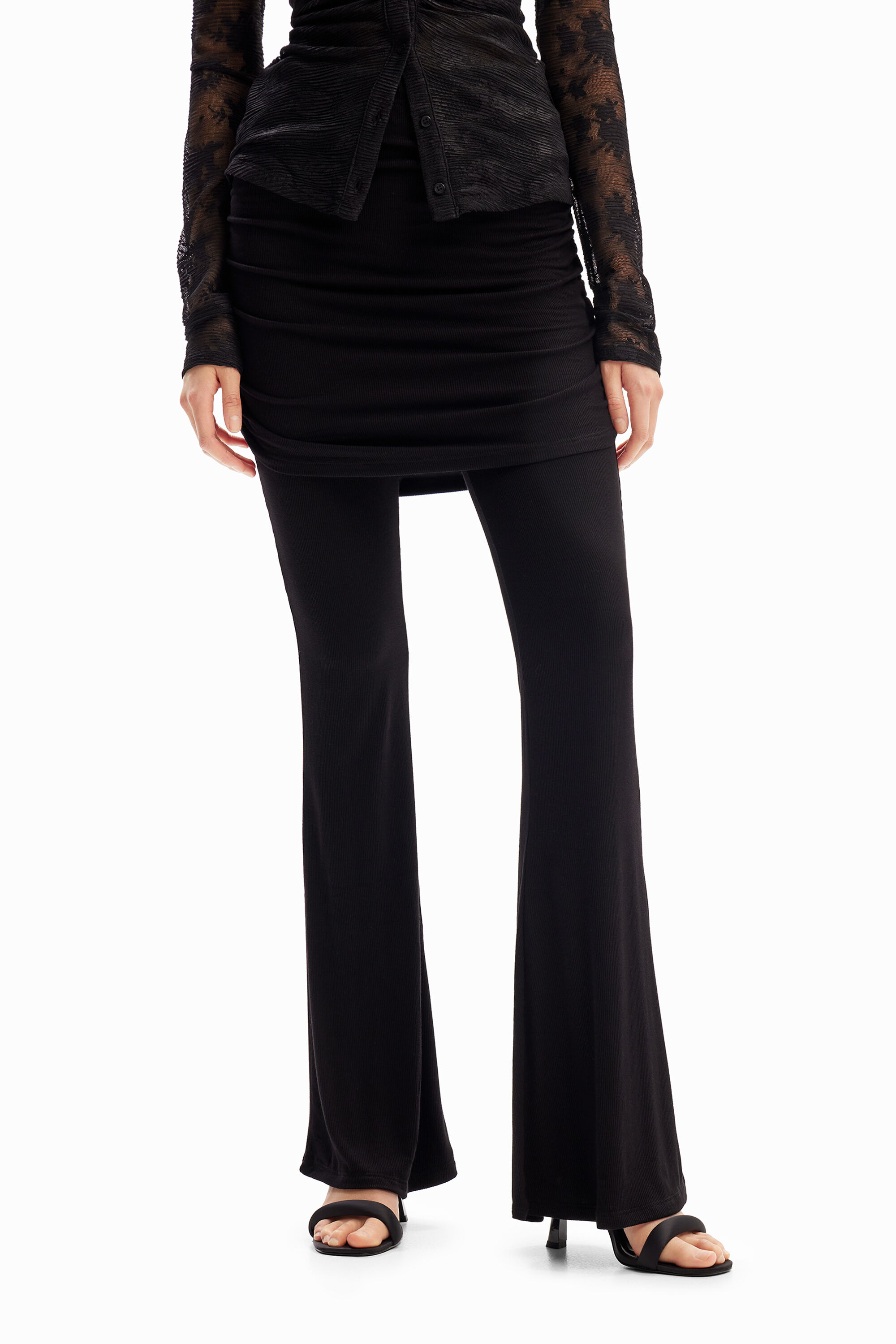 Flared skirt deals trousers