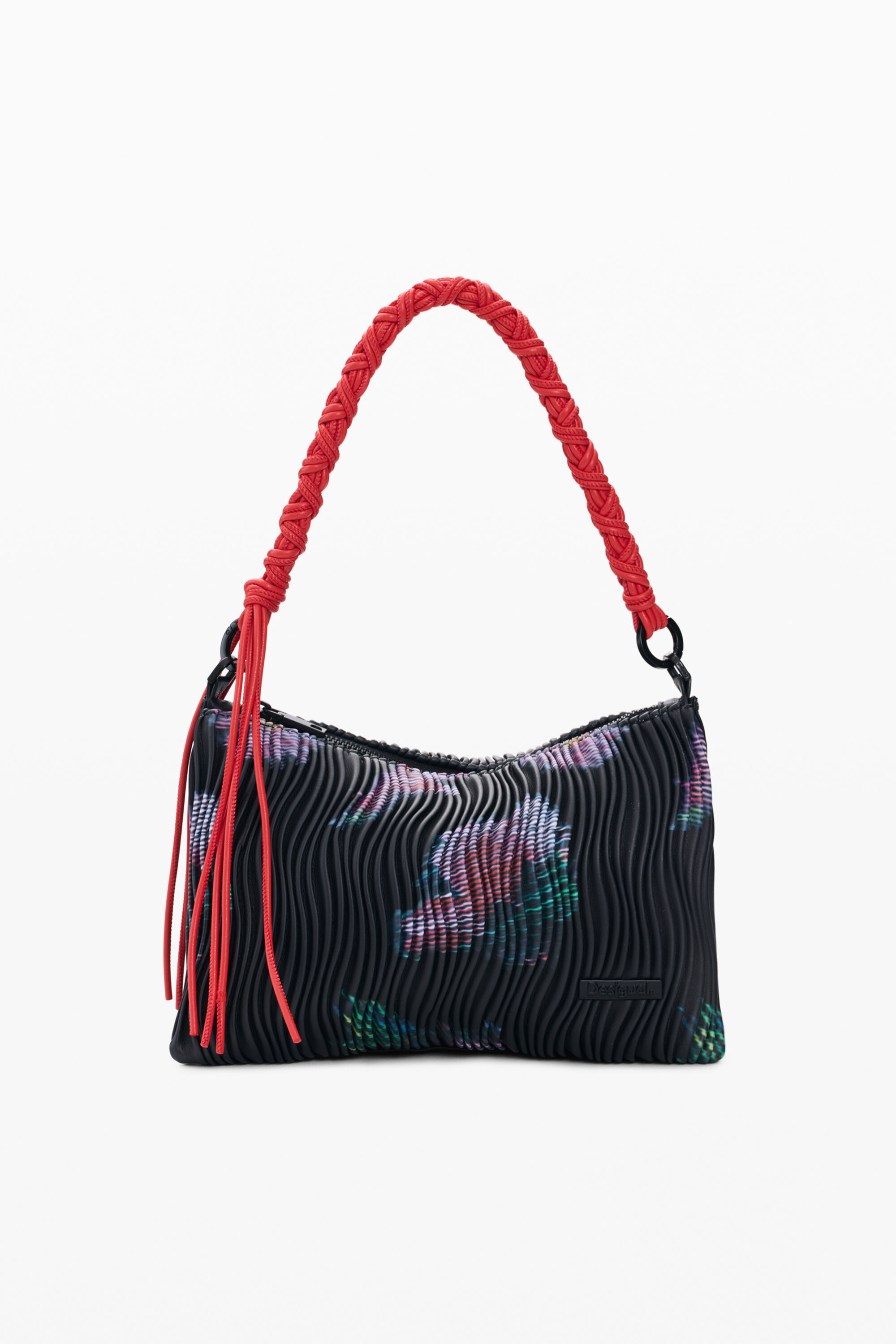 Desigual, Mittelgroße Tasche mit Textur, Damen, Polyurethan, Schwarz, U