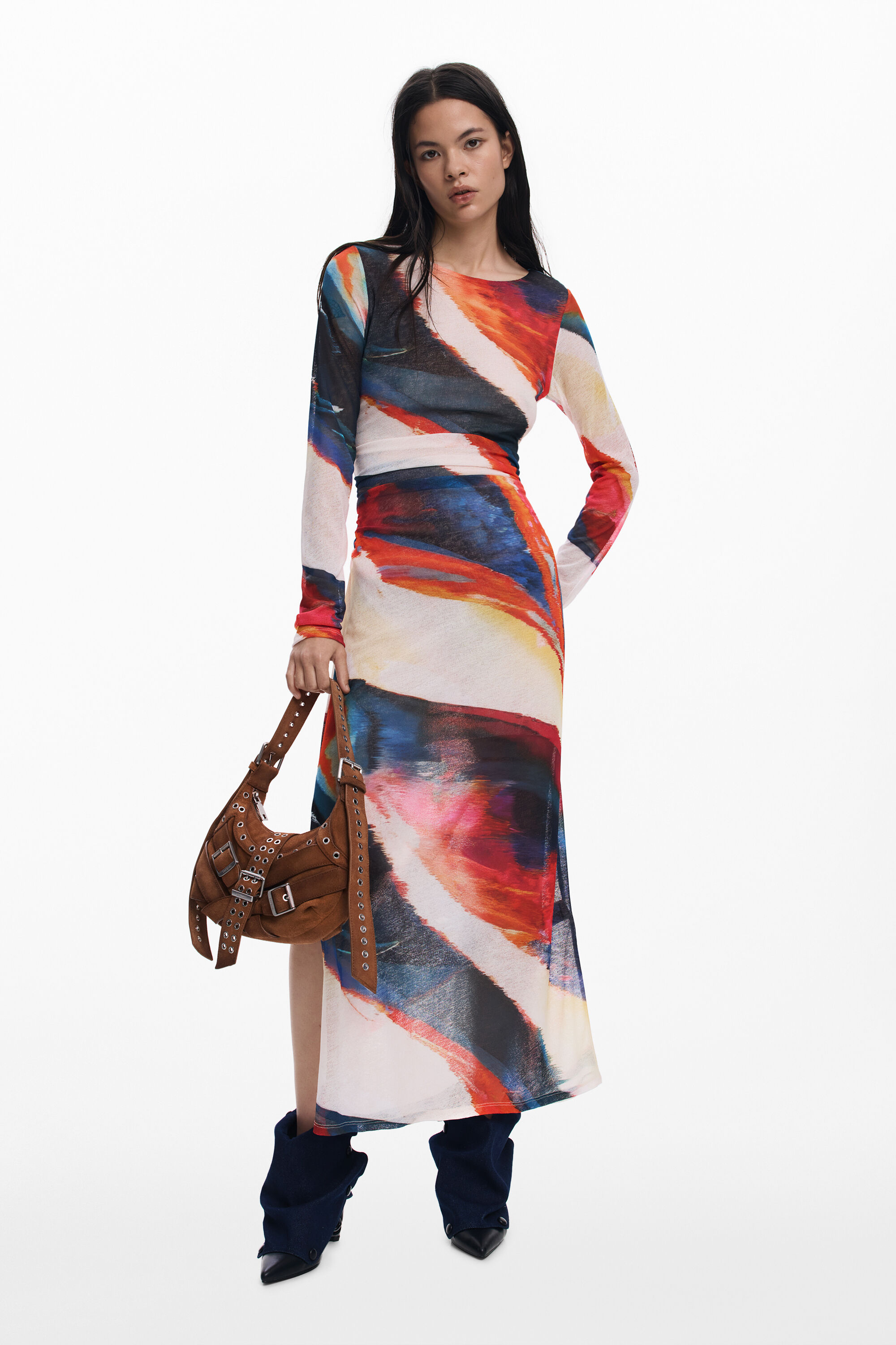 Lange jurk met golven