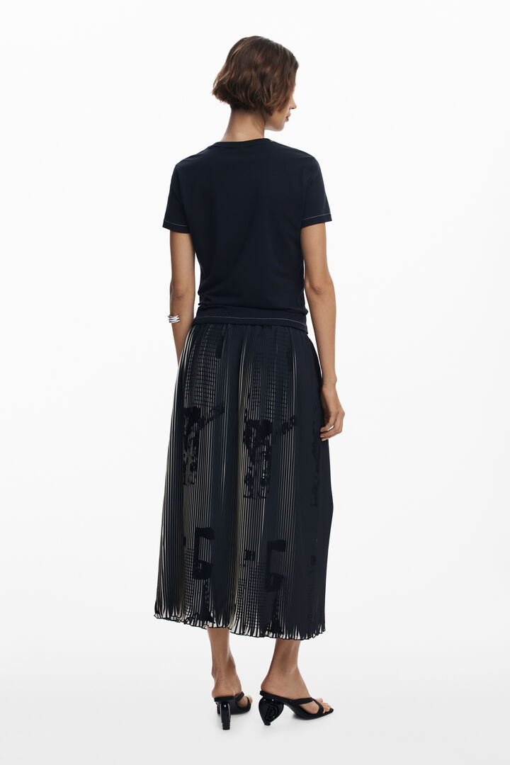 Newspaper texture midi skirt | Desigual