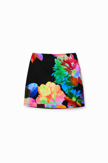 Slim floral mini skirt | Desigual