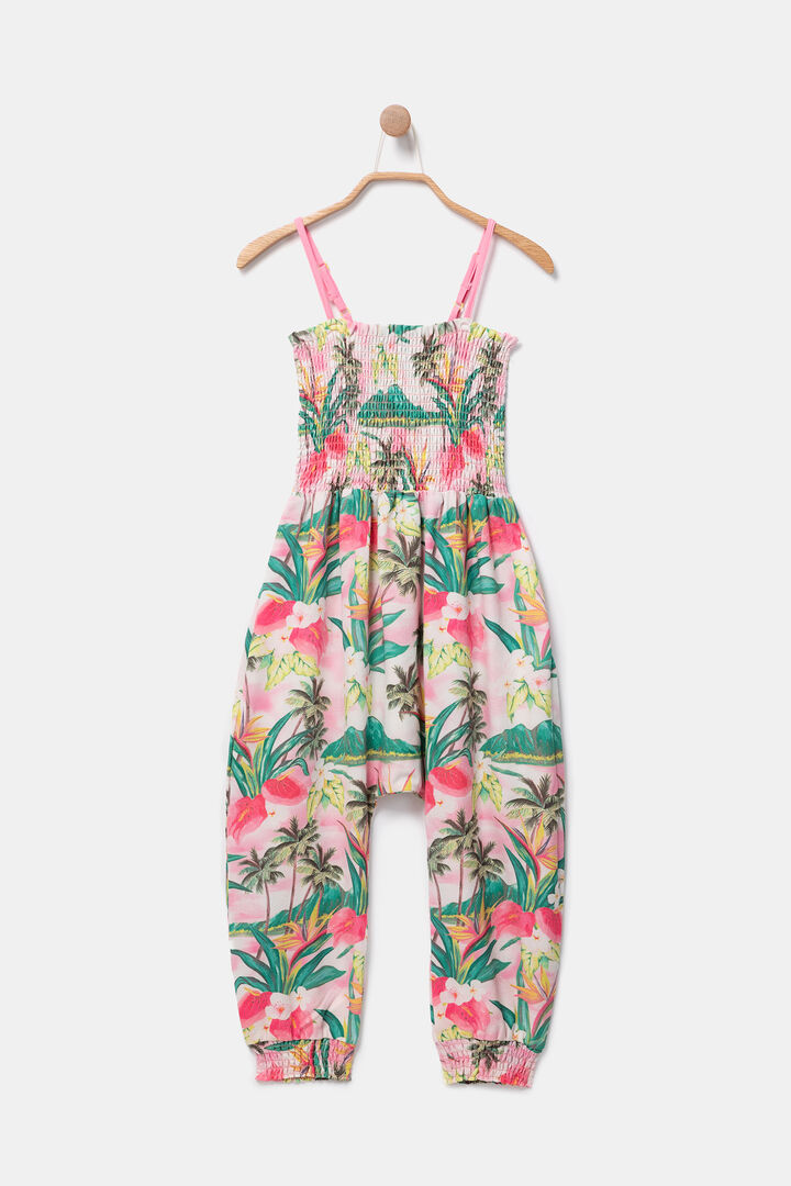 Long Hawaiian jumpsuit with straps | Desigual