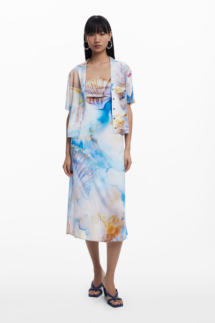 Bardot dress with shells | Desigual
