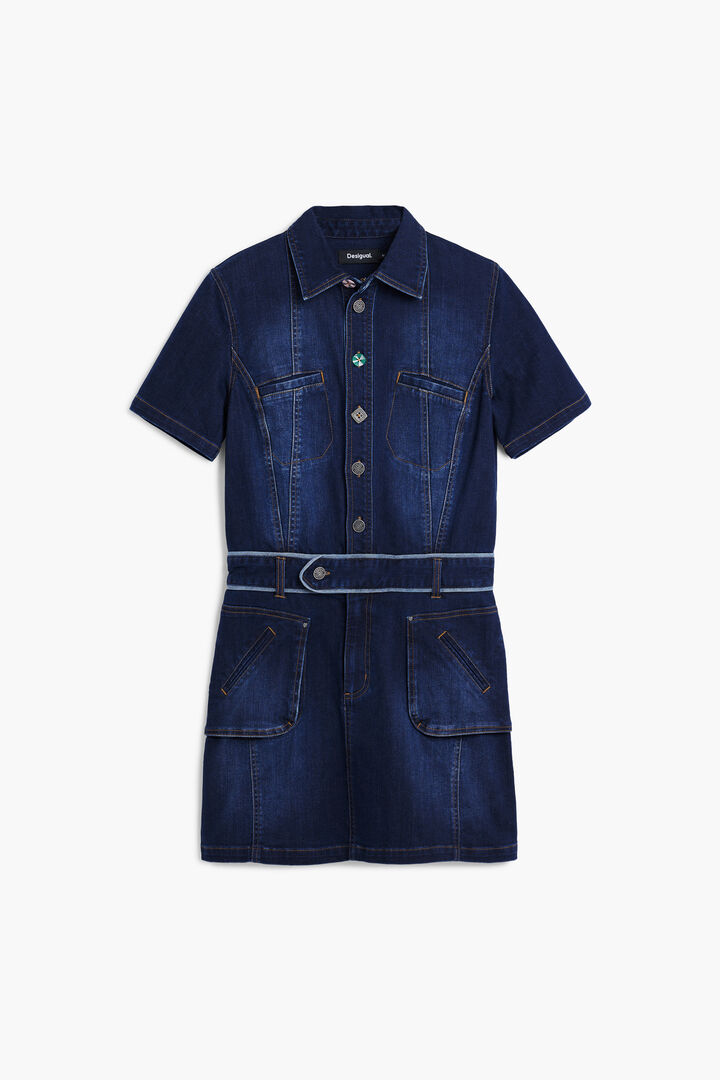 Robe en jean courte avec ceinture