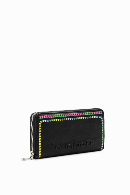 Large embroidered wallet