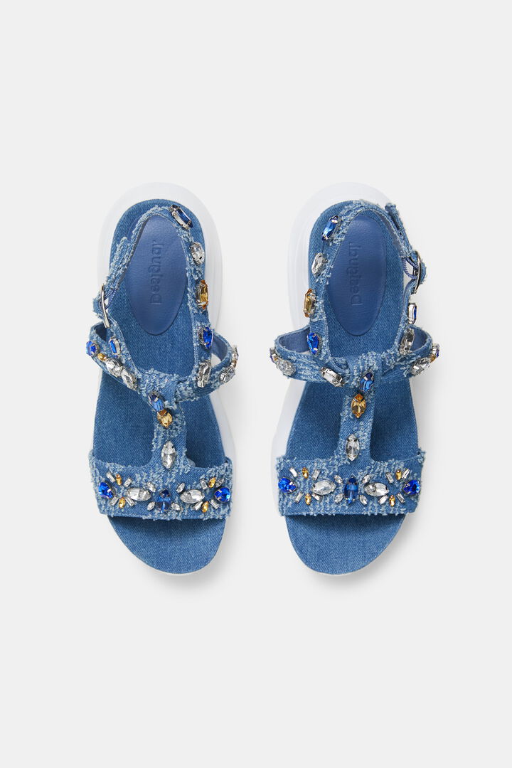 Sandales semelle caoutchouc pierreries | Desigual