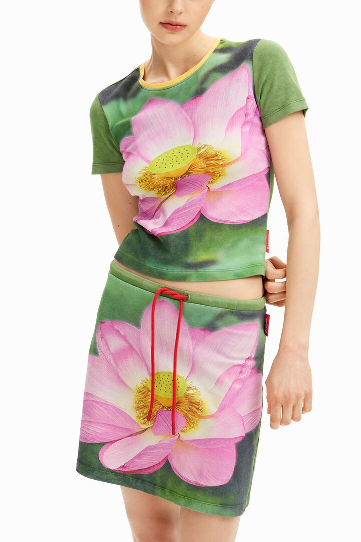 Tyler McGillivary fluorescent lotus flower T-shirt | Desigual