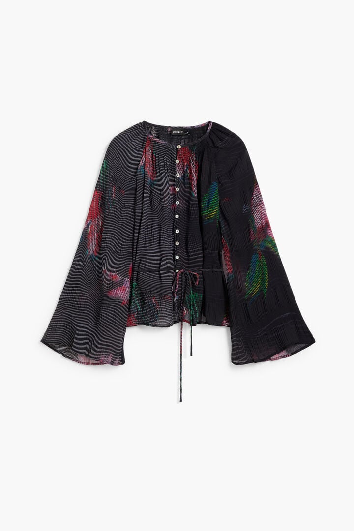 Pixelated flower blouse