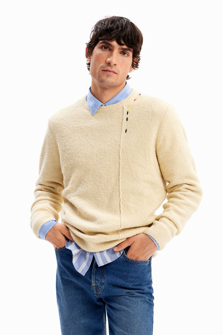 刺繍 ウールセーター