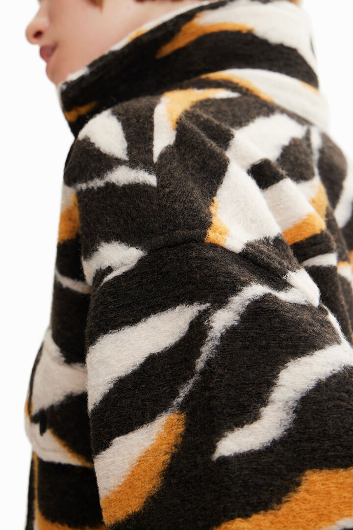 Długi płaszcz koszula wierzchnia zebra | Desigual