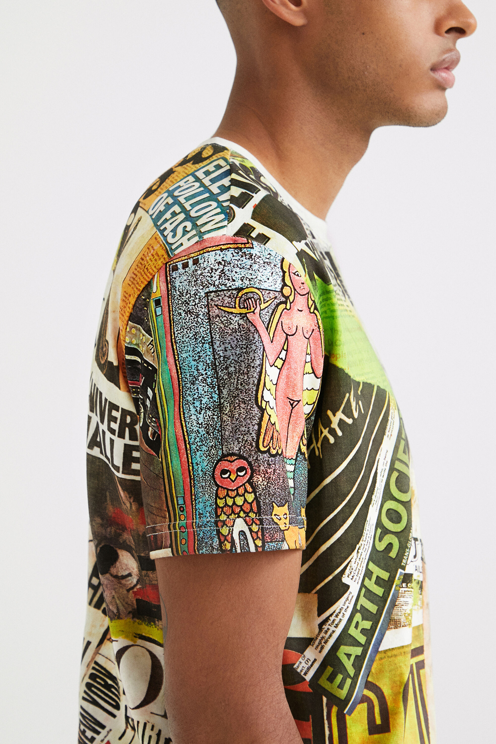 Short-sleeve collage T-shirt | Desigual.com