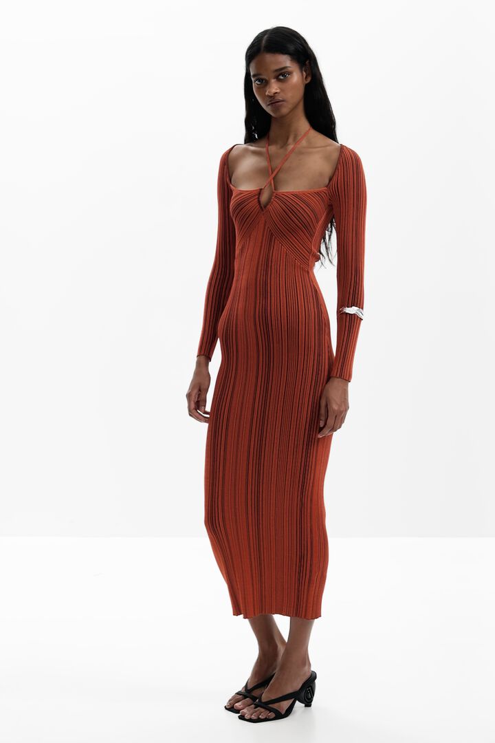 Robe moulante à décolleté croisé | Desigual