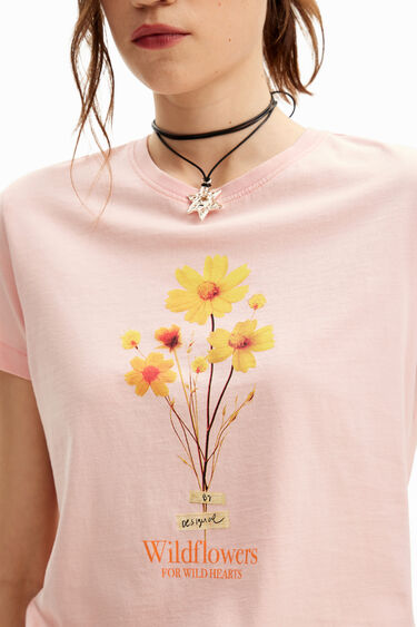 Short-sleeved T-shirt with flowers. | Desigual