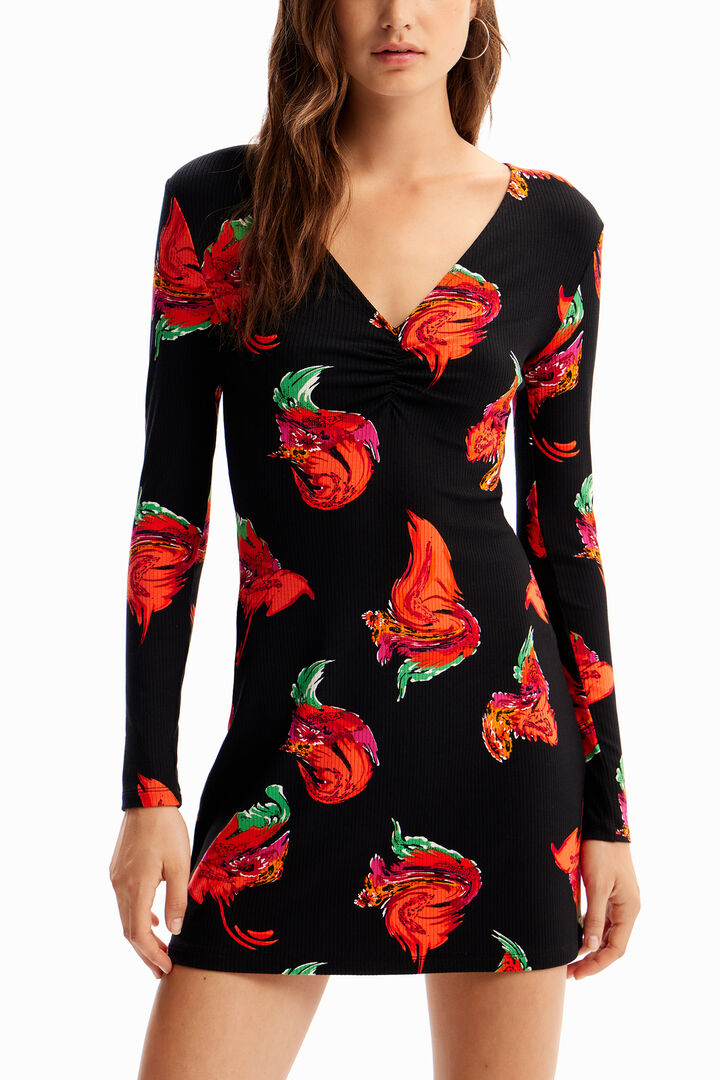 Ribbed floral mini dress | Desigual