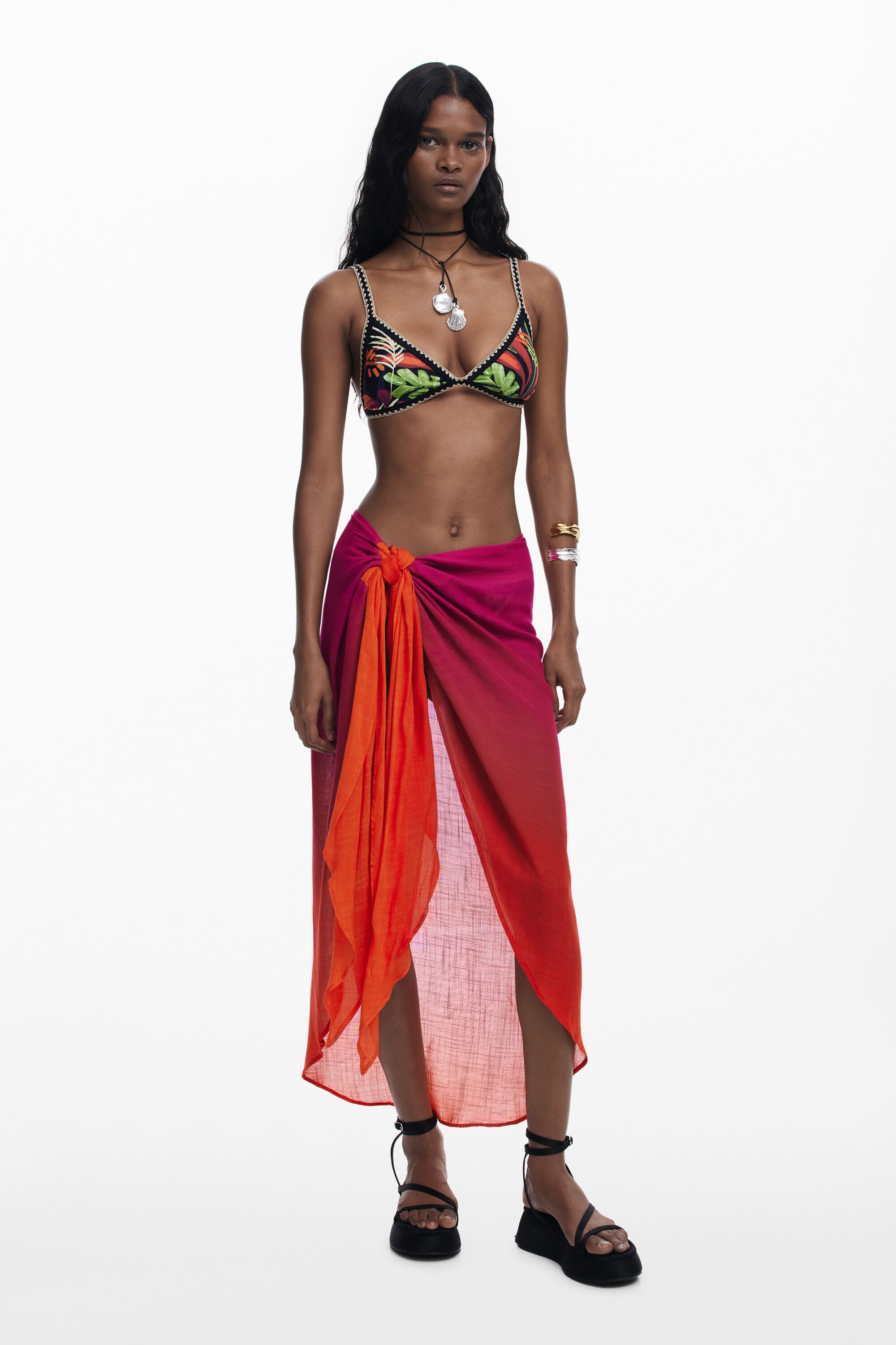 Gradient sarong skirt