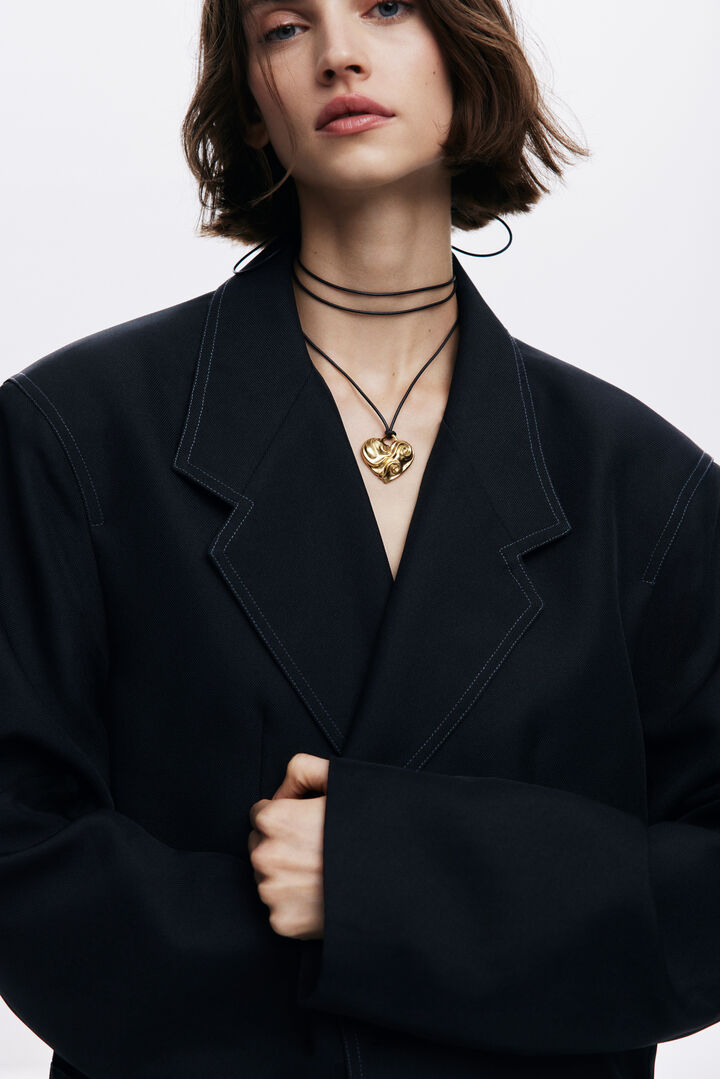 Zalio gold-plated heart pendant with cord | Desigual