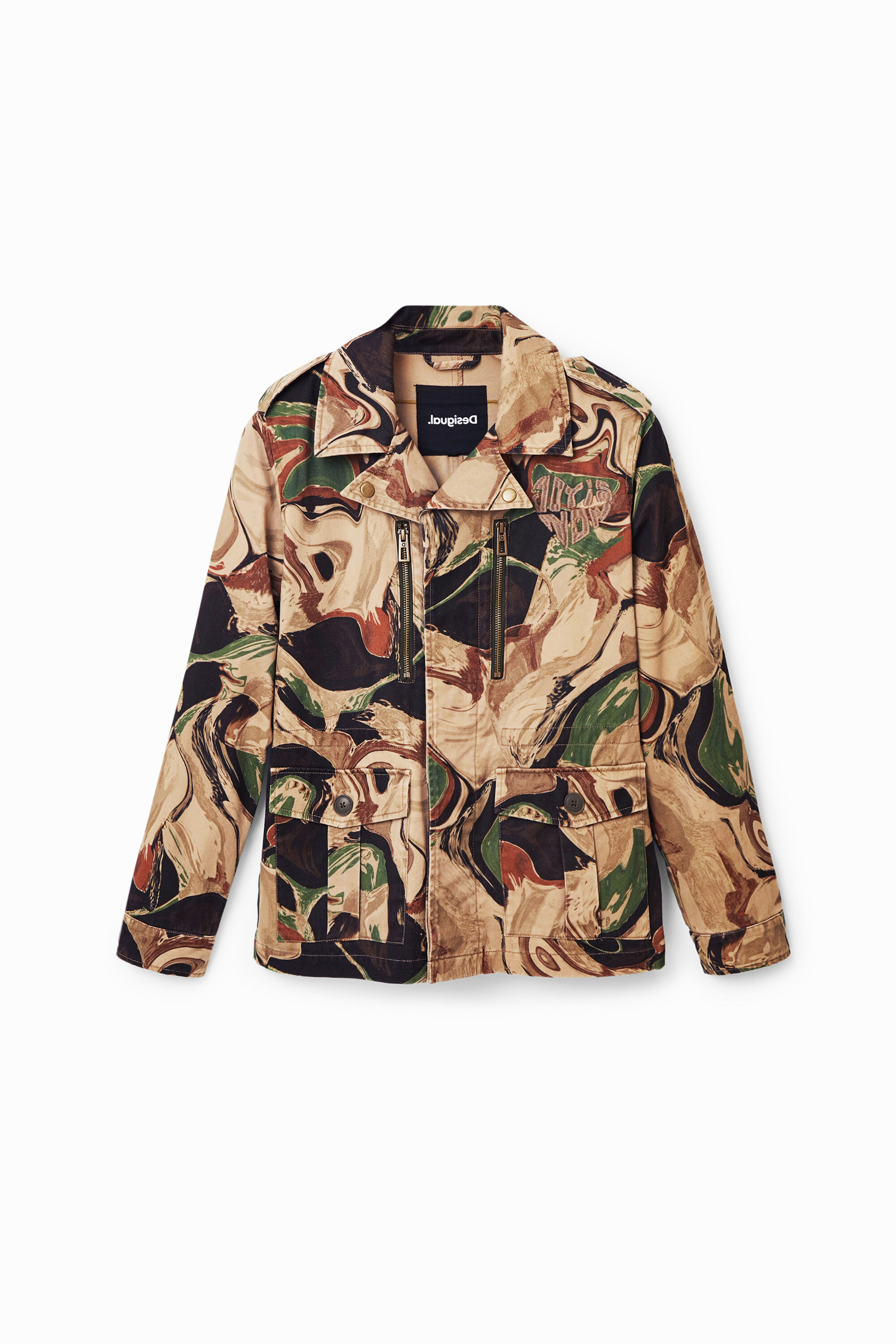 Short camouflage jacket - BROWN - S