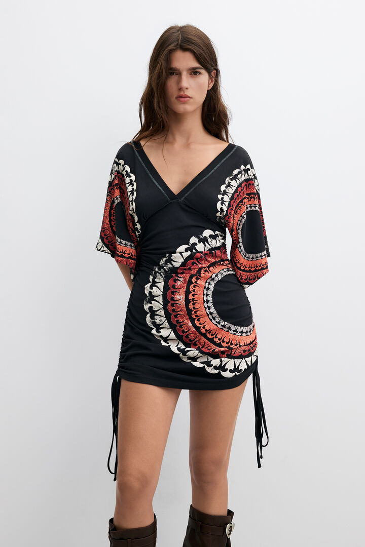 vintage ruched short dress