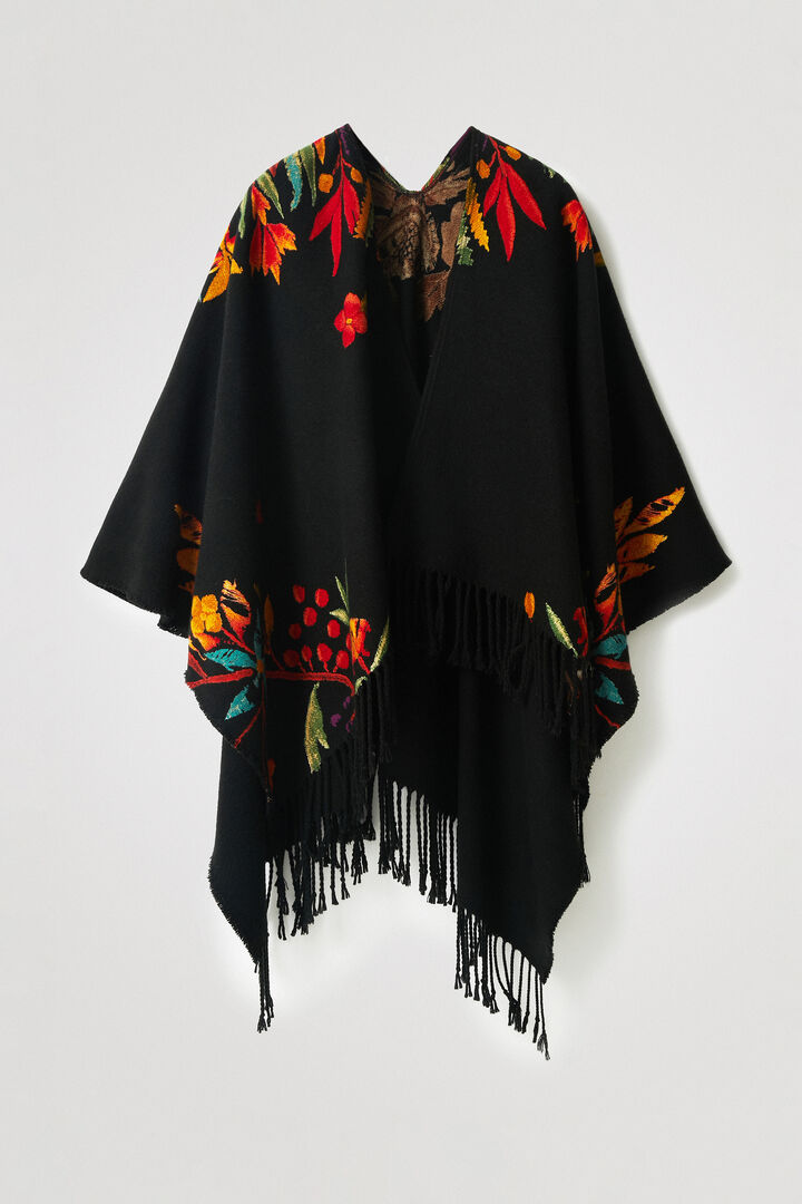 Floral poncho fringe | Desigual