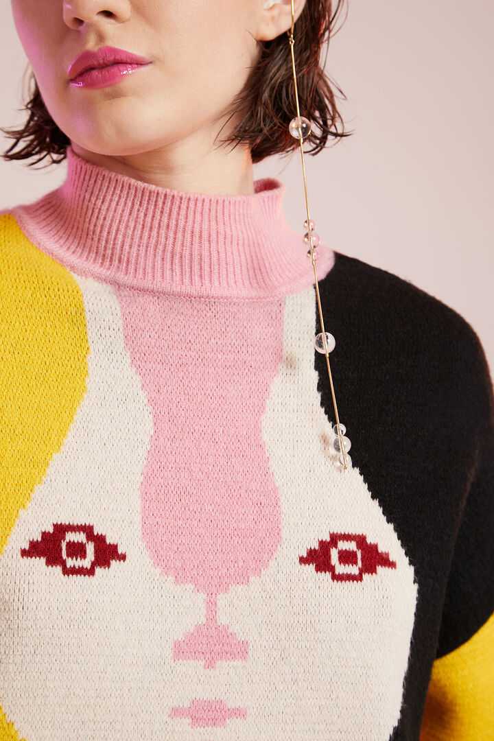 Jersey corto de tricot estampado | Desigual