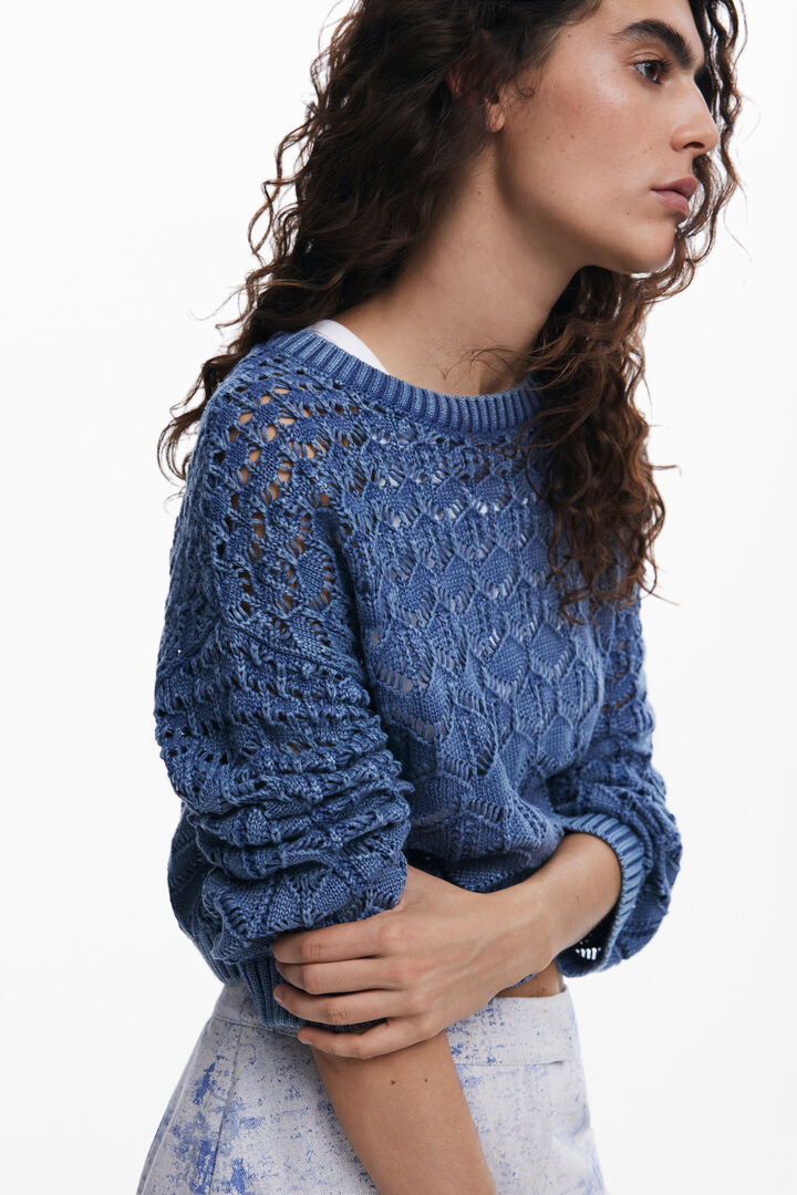 Cropped openwork sweater | Desigual