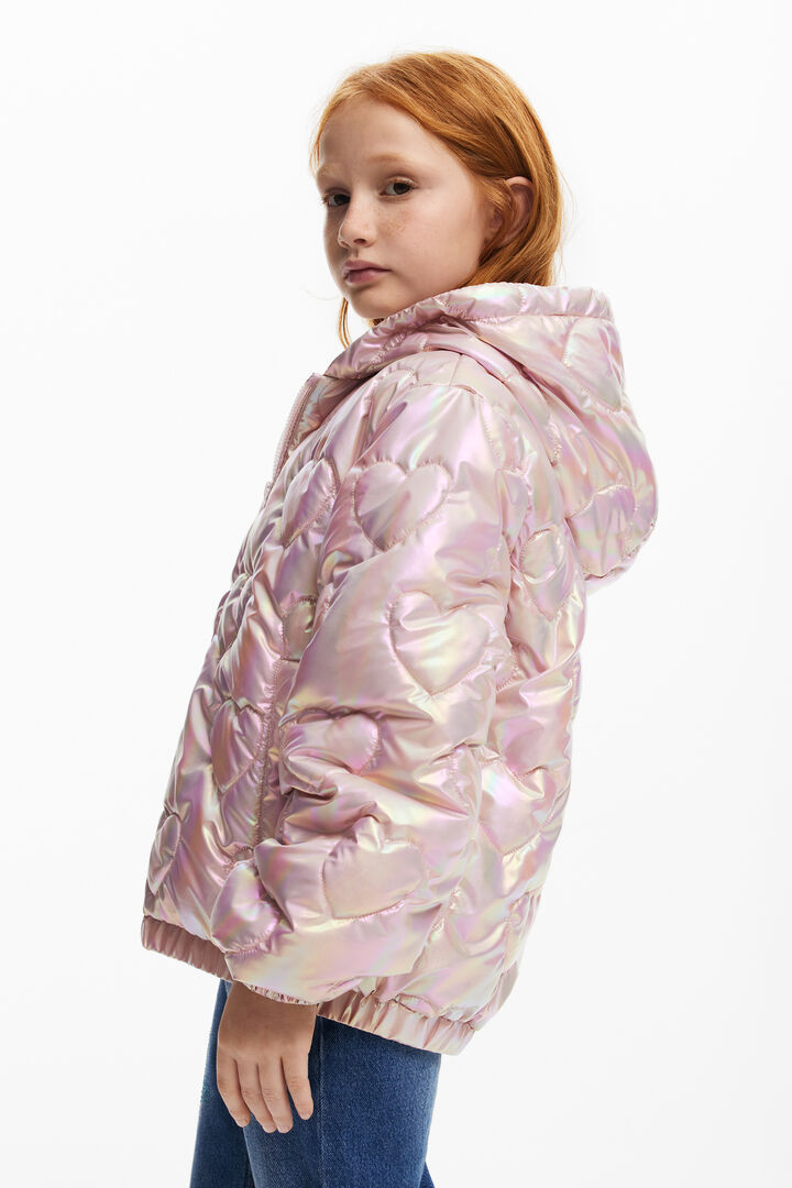 Metallic quilted coat | Desigual