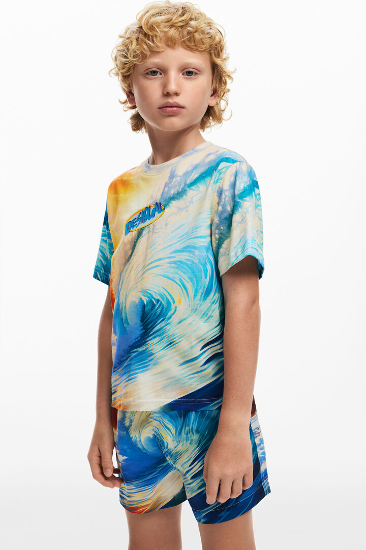 Wave print T-shirt
