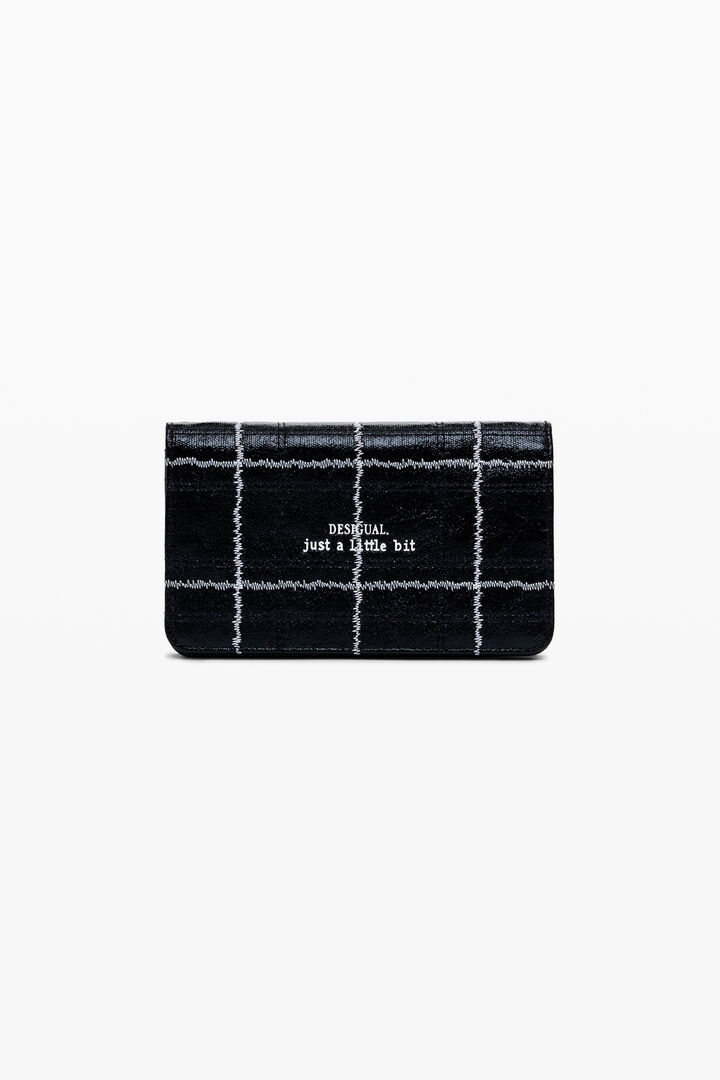 Large convertible checkered wallet