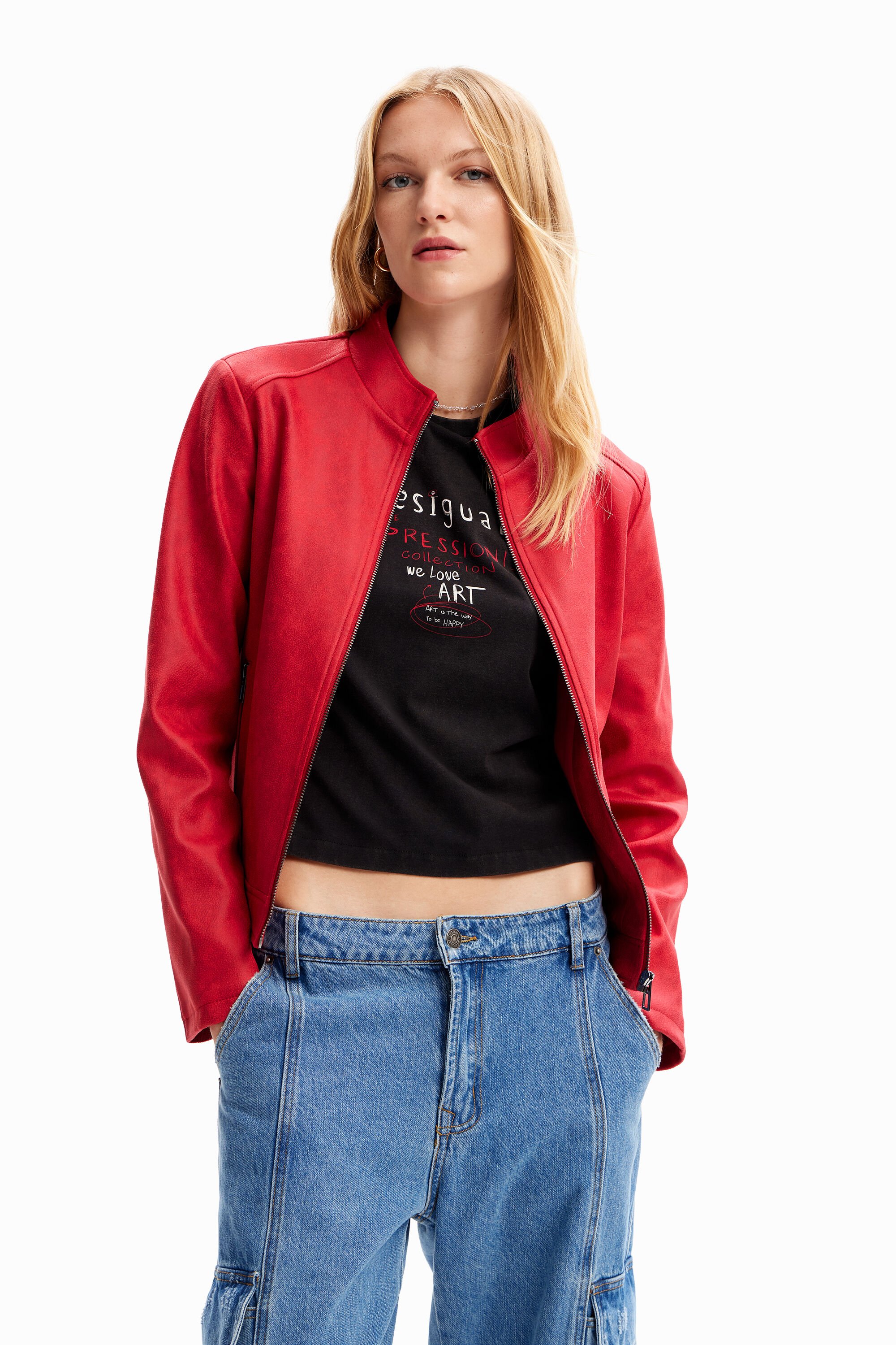 Women s Slim biker jacket I Desigual