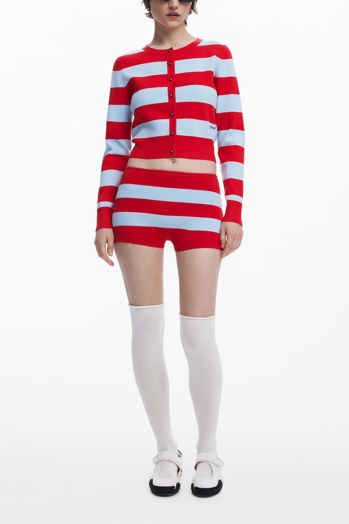 Ribbed striped cardigan