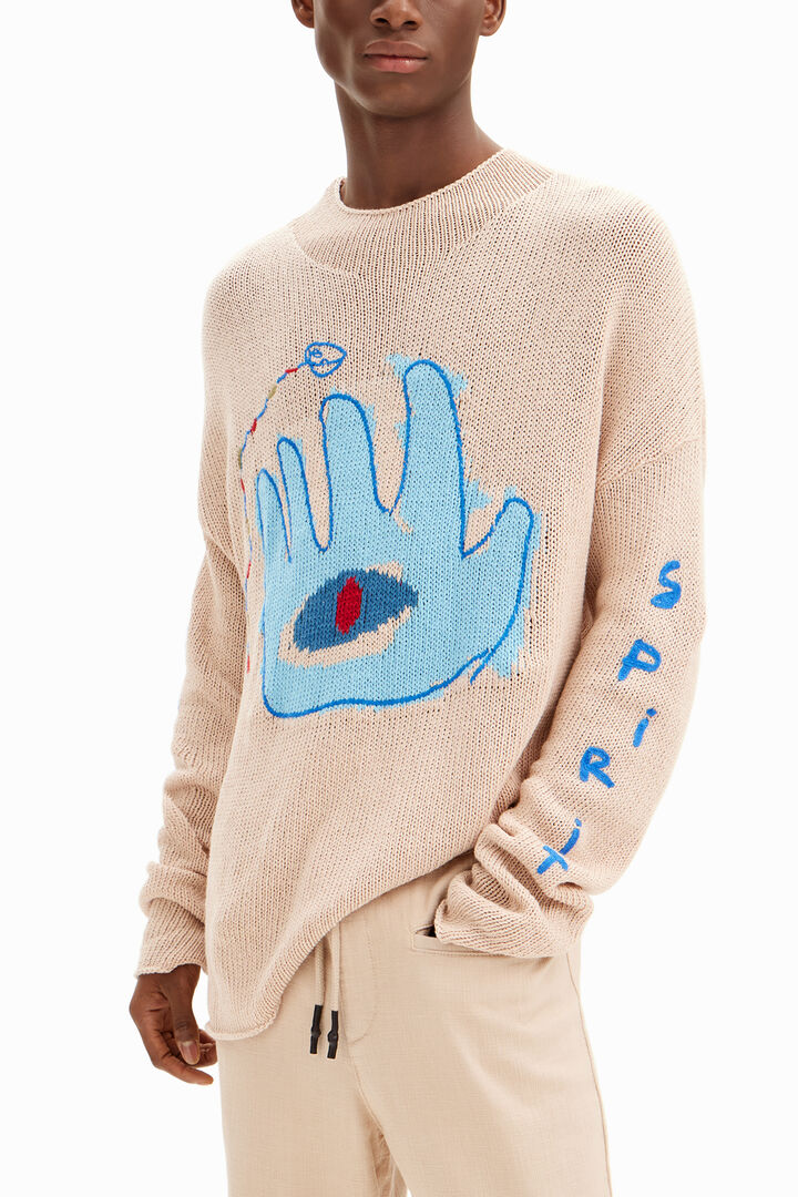 Sweter z motywem dłoni Fatimy | Desigual