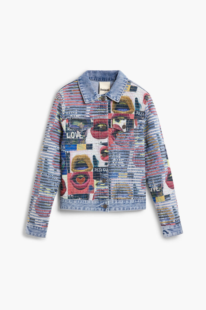 Printed denim jacket 100% cotton