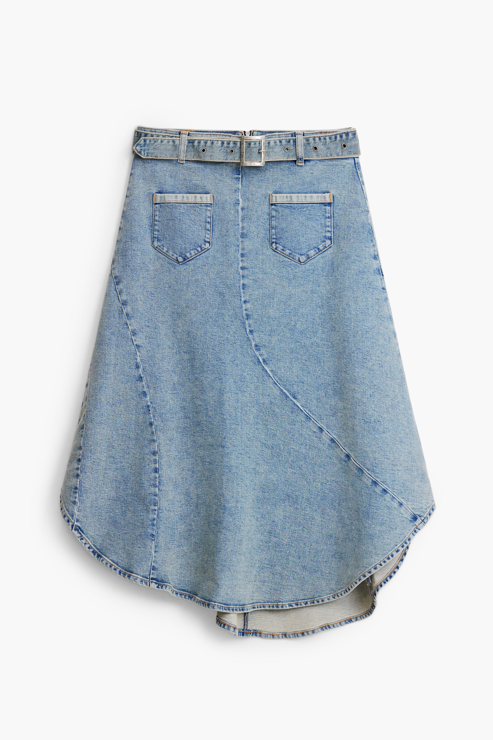 Desigual, Asymmetrischer Jeansrock, Baumwolle, Blau, XS