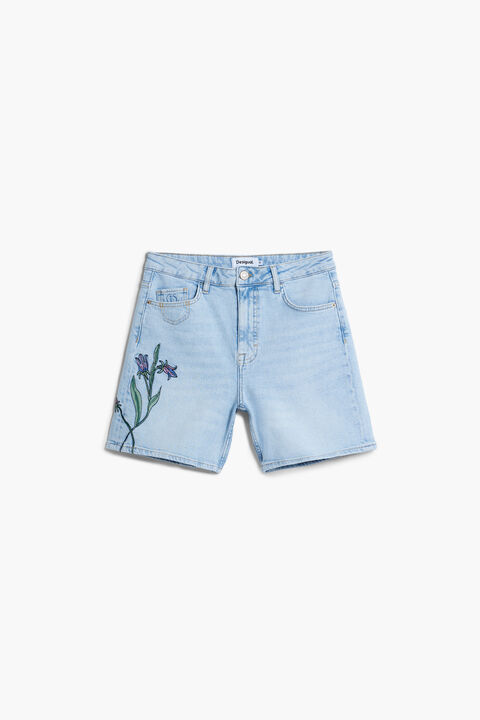 DENIM BERMUDA FLOWER