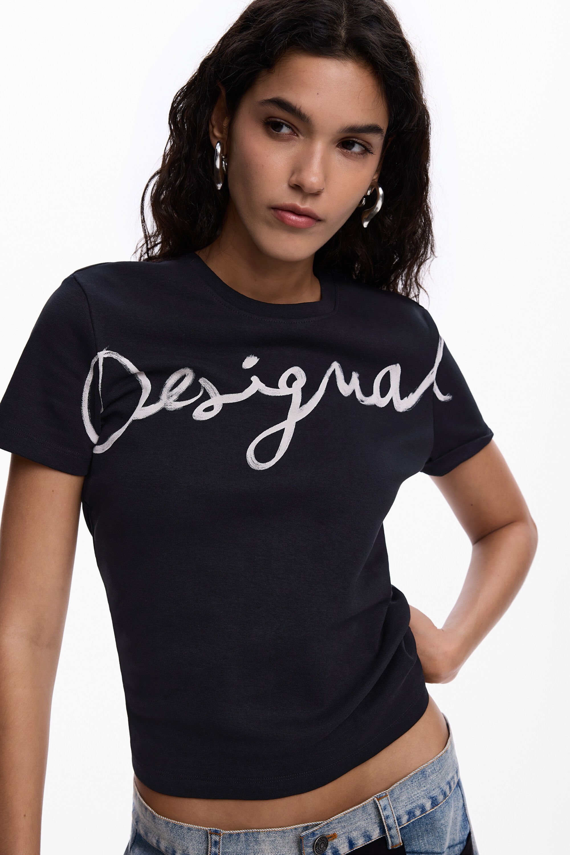 Desigual Logo T-shirt - BLACK