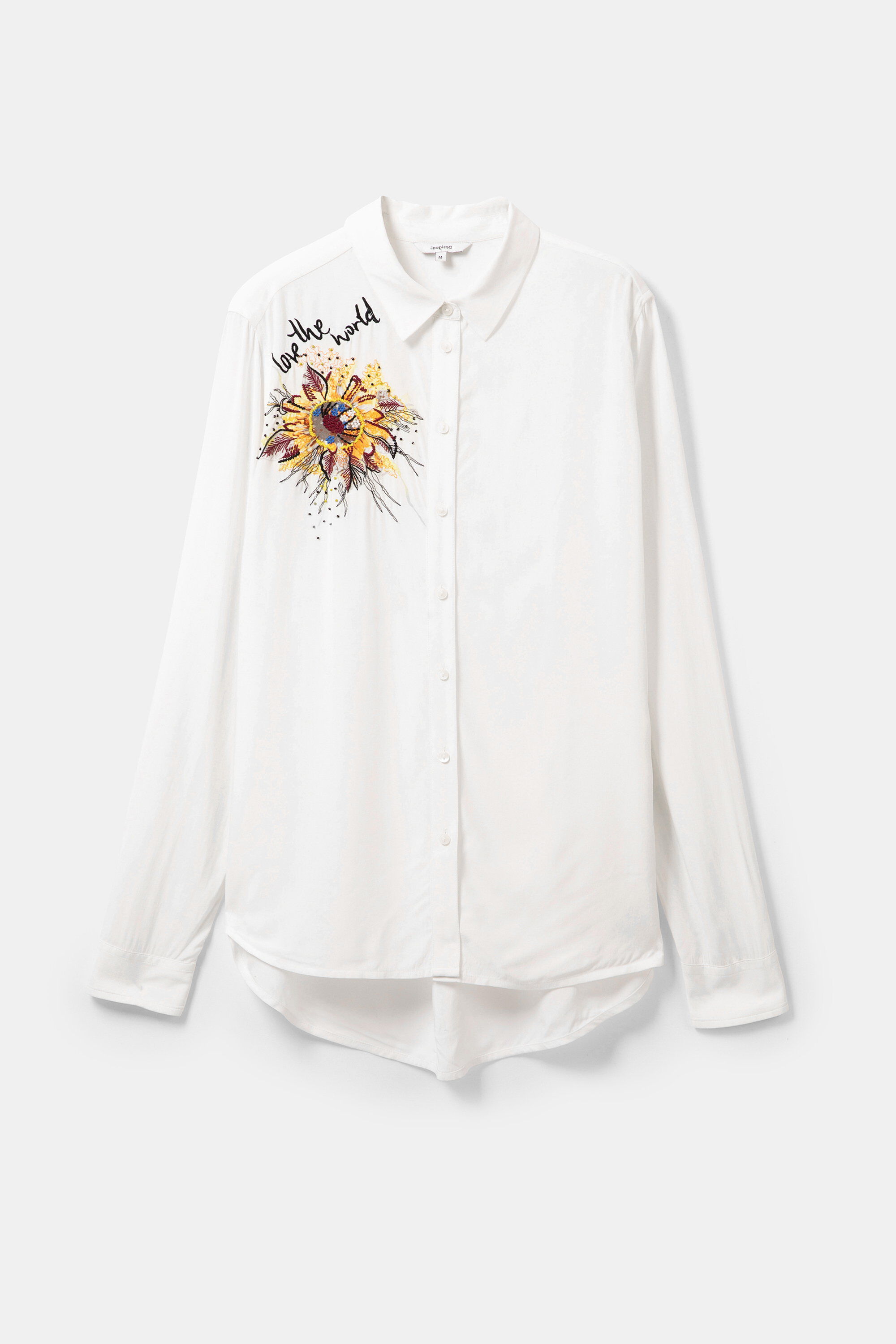 Floral embroidery shirt