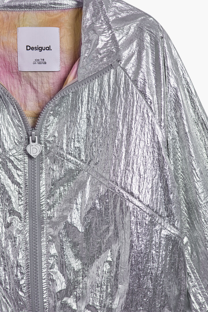 Reversible silver jacket | Desigual