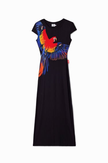 Tyler McGillivary long tropical parrot dress | Desigual